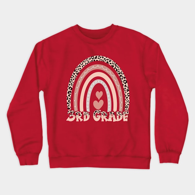 3rd Grade Teacher Leopard Crewneck Sweatshirt by Gtrx20